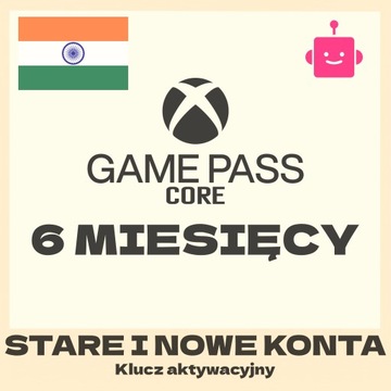 XBOX GAME PASS CORE GOLD KOMPUTER KONSOLA 6 MIESIĘCY 180 DNI VPN
