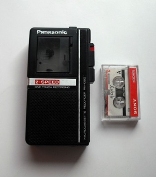 Dyktafon Panasonic na kasety + kaseta Sony MC 60  