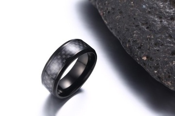 Nowy pierścionek męski obrączka czarna stal szlach
