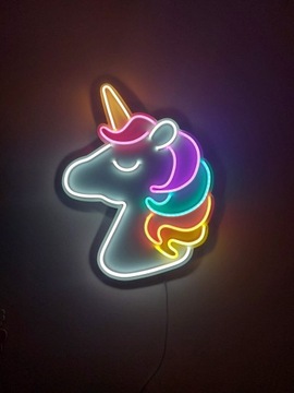 Jednorożec neon LED lampka nocna na ścianę unicorn