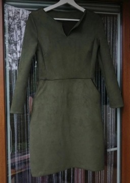 Sukienka zielona khaki jesień zima S 36