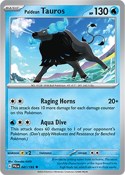 Karta Pokemon Paldean Tauros (PAL 041) 41/193