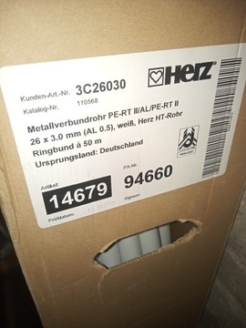 Rura PEX HT 26×3 mm w kręgach HERZ 50m