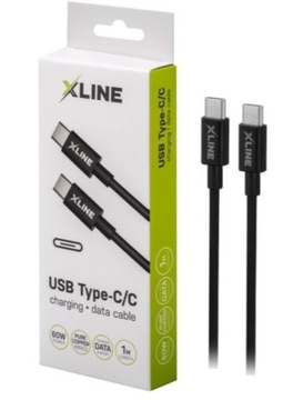 Kabel USB Typ C - USB Typ C XLINE 60W 1 m Czarny