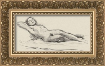 Naga kobieta. Akt. Obraz w ramie. 40x25 cm