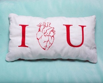 Walentynkowa poduszka z anatomicznym sercem
