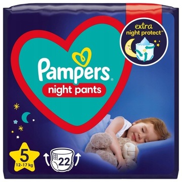 Pieluchomajtki Pampers Night rozmiar 5 22 szt.