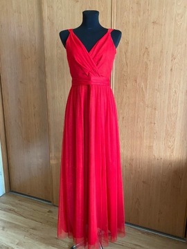 Czerwona sukienka brokatowa Elizabeth 38 