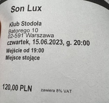 Bilet na koncert SON LUX 15.06.2023 Warszawa