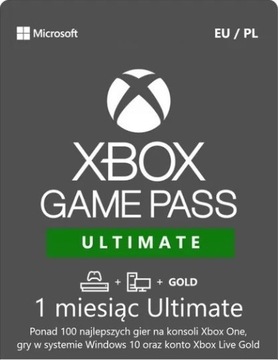 XboxGold+GAME PASS ULTIMATE+EA PLAY 1 miesiąc+15