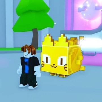 Golden Huge Pixel Cat | Pet Simulator X