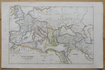 Mapa 1828 Państwo Rzymskie za Teodozjusza r. 395