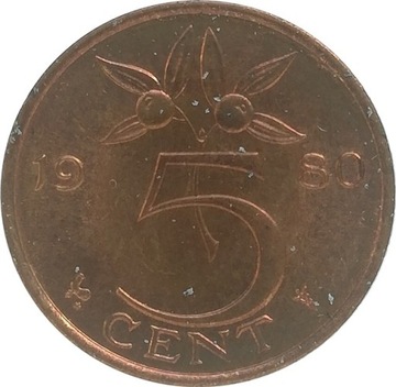 Holandia 5 cents 1980, KM#181