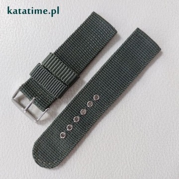 Pasek do zegarka smartwatcha nylonowy khaki 22 mm 