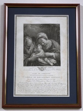 Święta Rodzina wg Schidone oryg miedzioryt 1786