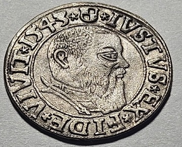 Grosz 1543 Albert Hohenzollern - Prusy Książeńce - Srebro 
