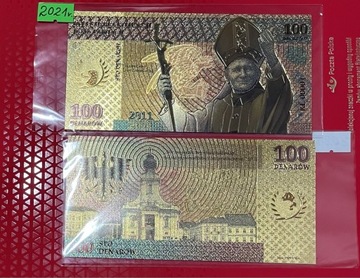 Banknot Pozłacany Jan Paweł II BEATYFIKACJA