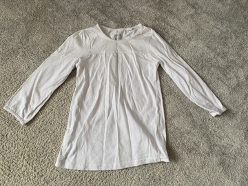 Bluzka biała długi rękawek 116