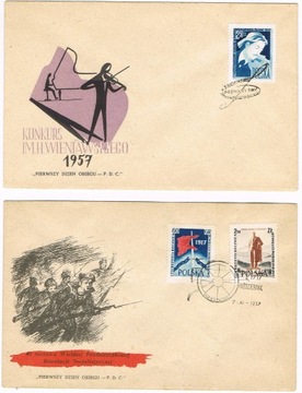 Polska 1957 r - Koperty FDC