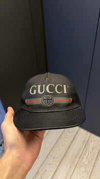 Czapka skórzana Gucci