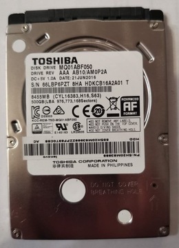 dysk Toshiba MQ01ABF050 37 dni