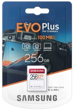 Karta SD Samsung EVO Plus 256GB 100 MB/s U3 256 GB