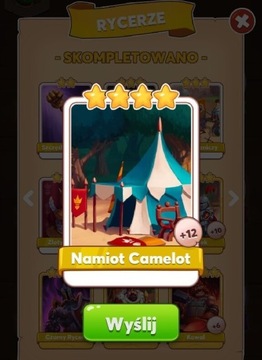 Coin master karta namiot camelot Natychmiastowa wy