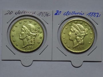 20 dollarów 1876,1883 monety kolekcjonerskie