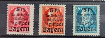 Bawaria Zestaw znaczków 173-175* 
