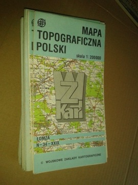 Mapa topograficzna Polski  WZkar,cena za 3 negocj.
