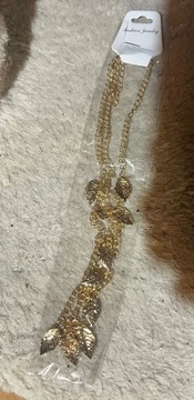 Łańcuszek Fashion Jewelry z motywem złotych liści