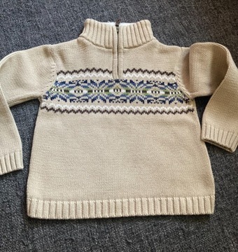 Sweter beżowy ze stójką, rozmiar 4 lata (ok 110)