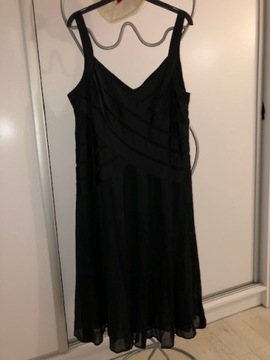 Czarna sukienka wizytowa M&S rozm. 20 z bolerkiem 