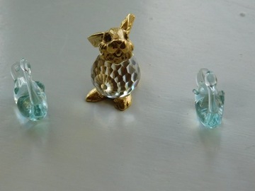 Figurki kaczek i krolika miniatury sygnowane