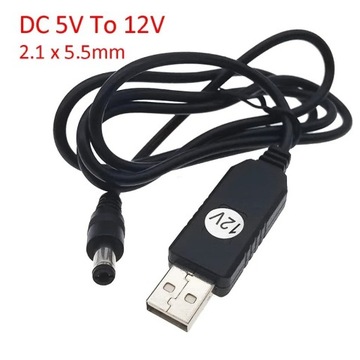 Kabel OEM PRZETWORNICA DC 2.1x5.5mm USB 5V-12V 1A°