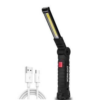 LAMPA LATARKA WARSZTATOWA LED COB MAGNES USB