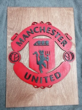 Logo Menchester United 2D recznie robiony Prezent
