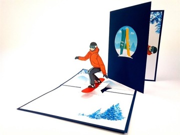 Narciarstwo Narty Sport Kartka 3D Ski Snowboard