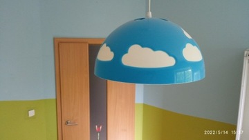 Lampa wisząca Żyrandol Ikea niebieska 
