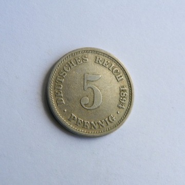 10 # Niemcy 5 Pfennig 1894 D