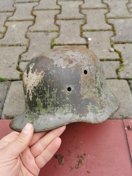 Helm Niemiecki m18 rogacz przejety przez MO 1945 r