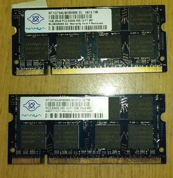 2x NANYA PC2-5300S-555-12-F1.1GB 2Rx8.667