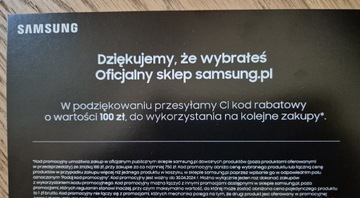 Bon do sklepu Samsung o wartości 100 zł