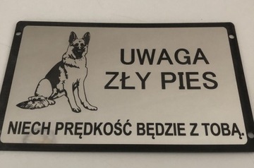 Tabliczka ostrzegawcza uwaga zły pies