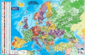 PODKŁADKA EUROPY MAPA KODOWA EUROPY WZMOCNIONA 4W