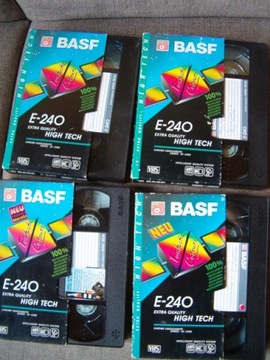 Kaseta  VHS BASF E-240 z filmami - 4 szt