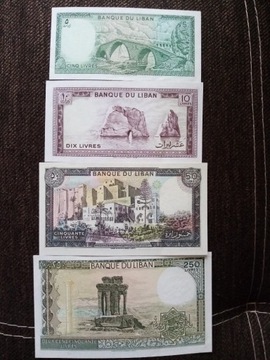 Zestaw banknotów Liban UNC 