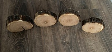 Plastry drewna - jabłoni, stojące, zestaw 4 sztuk