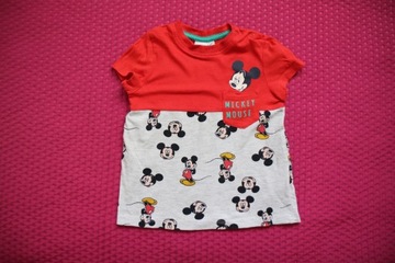 Disney Mickey Mouse 86cm koszulka czerwona chłopi