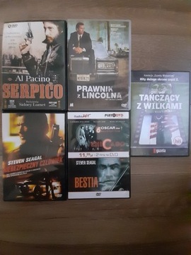 DVD zestaw 8; 6 filmów- Seagal, Pacino, Costner